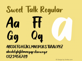 Sweet Talk Version 1.00;November 18, 2020;FontCreator 12.0.0.2567 64-bit Font Sample