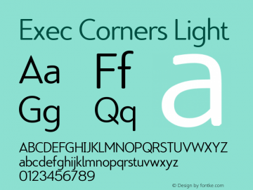Exec Corners Light 2.005 Font Sample