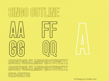 Singo Outline Version 1.00;February 8, 2021;FontCreator 12.0.0.2560 64-bit图片样张