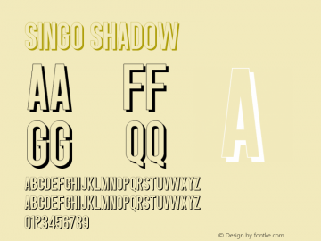 Singo Shadow Version 1.00;February 8, 2021;FontCreator 12.0.0.2560 64-bit图片样张