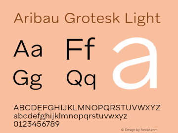 AribauGrotesk-Light Version 1.0 | wf-rip DC20180525 Font Sample