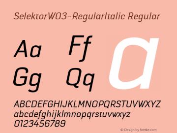 Selektor W03 Regular Italic Version 1.00图片样张