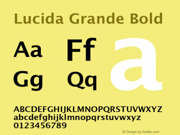 Lucida Grande Bold 0.45.1 Font Sample