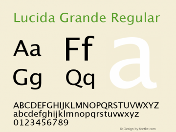 Lucida Grande Regular 0.24.1 Font Sample