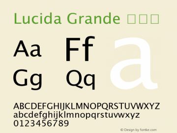 Lucida Grande 常规体 6.1d4e1 Font Sample