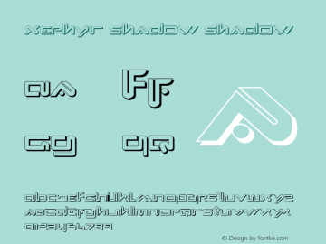 Xephyr Shadow Shadow 1 Font Sample