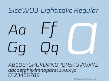 Sica W03 Light Italic Version 1.00图片样张