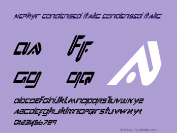 Xephyr Condensed Italic Condensed Italic 1 Font Sample