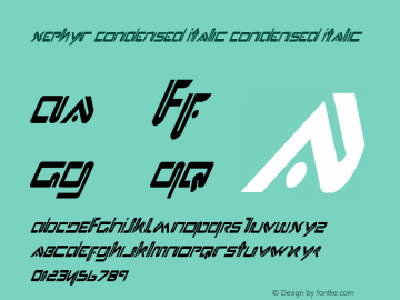 Xephyr Condensed Italic Condensed Italic 1 Font Sample