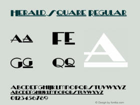 HeraldSquare Regular Version 1.00 1/5/2002 Font Sample