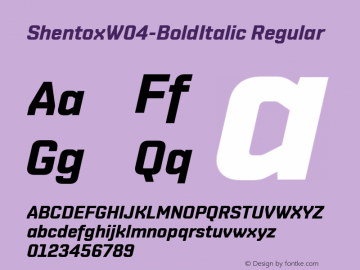 Shentox W04 Bold Italic Version 1.00 Font Sample