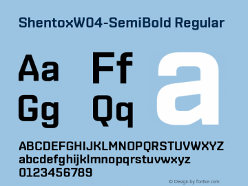 Shentox W04 SemiBold Version 1.00 Font Sample