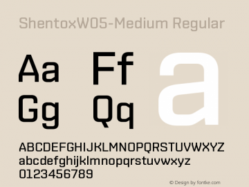 Shentox W05 Medium Version 1.00 Font Sample