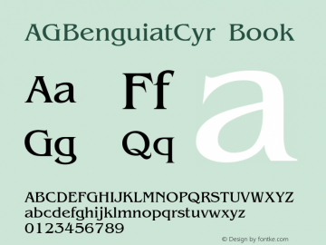 AGBenguiatCyr Book 001.000 Font Sample