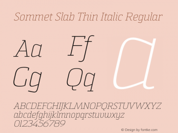 Sommet Slab W03 Thin Italic Version 3.00图片样张