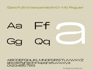 Specify Extraexpanded W01 Md Version 1.00 Font Sample