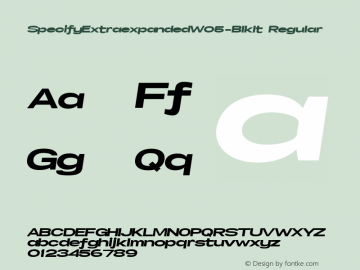 Specify Extraexpanded W05 BlkIt Version 1.00 Font Sample