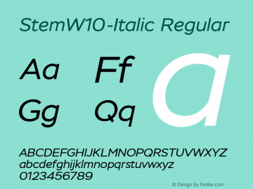 Stem W10 Italic Version 1.10图片样张