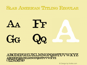 Slab American Titling W05 Rg Version 1.00 Font Sample