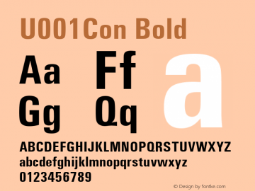 U001Con Bold Version 1.05 Font Sample