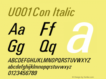 U001Con Italic Version 1.05图片样张