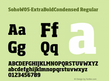 Soho W05 ExtraBold Condensed Version 1.00 Font Sample