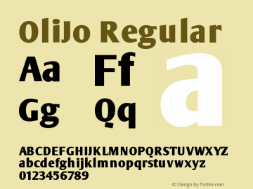 OliJo Regular 1.0 Font Sample