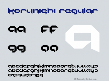 korunishi Regular Macromedia Fontographer 4.1 9/17/01 Font Sample