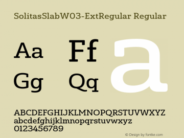 Solitas Slab W03 Ext Regular Version 1.00 Font Sample