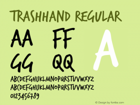 TrashHand Regular Macromedia Fontographer 4.1.2 13/01/02图片样张