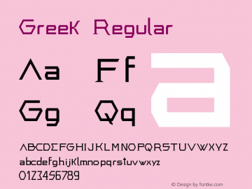 Greek Regular Version 1.0 Font Sample