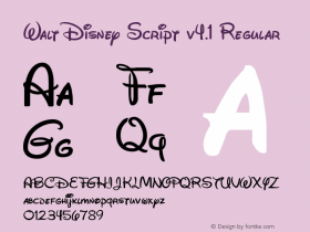 Walt Disney Script v4.1 Regular 4.1; January 14, 2002 Font Sample