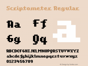 Scriptometer Regular Macromedia Fontographer 4.1 1/15/02 Font Sample