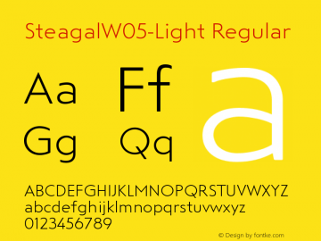Steagal W05 Light Version 1.00 Font Sample