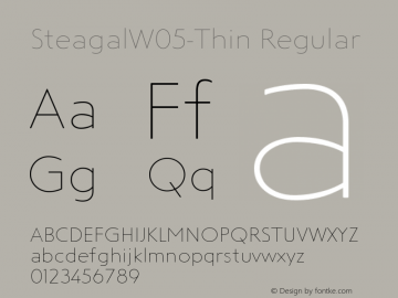 Steagal W05 Thin Version 1.00 Font Sample