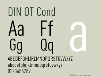 DIN OT Cond Version 7.601, build 1030, FoPs, FL 5.04 Font Sample