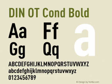 DIN OT Cond Bold Version 7.601, build 1030, FoPs, FL 5.04 Font Sample