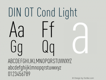 DIN OT Cond Light Version 7.601, build 1030, FoPs, FL 5.04 Font Sample