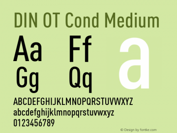 DIN OT Cond Medium Version 7.601, build 1030, FoPs, FL 5.04 Font Sample