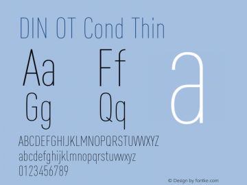 DIN OT Cond Thin Version 7.601, build 1030, FoPs, FL 5.04 Font Sample