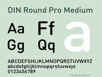 DIN Round Pro Medium Version 7.601, build 1030, FoPs, FL 5.04 Font Sample