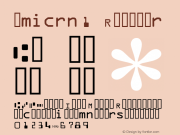 Smicrn1 Regular 2002A (Visit www.BizFonts.com for info)图片样张