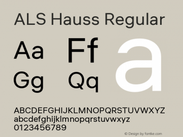 ALS Hauss Version 0.905 Font Sample