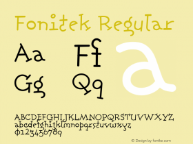 Fonitek Regular 1.0 Font Sample