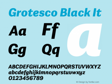 Grotesco Black It Version 1.000;hotconv 1.0.109;makeotfexe 2.5.65596 Font Sample