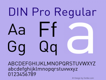 DIN Pro Version 7.601, build 1030, FoPs, FL 5.04 Font Sample