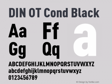 DIN OT Cond Black Version 7.601, build 1030, FoPs, FL 5.04 Font Sample