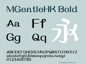 MGentleHK Bold  Font Sample