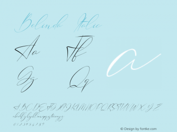 Belinda Italic Version 1.005;Fontself Maker 3.0.0-3图片样张