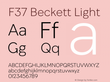 F37 Beckett Light Version 1.000;hotconv 1.0.109;makeotfexe 2.5.65596图片样张